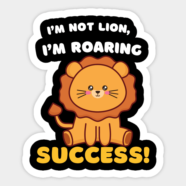 Kawaii Lion Animal Pun Sticker by zachlart